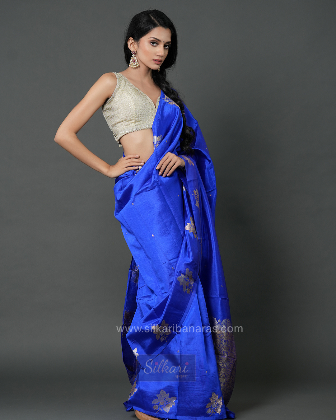 Royal Blue Banarasi Poona Silk Saree