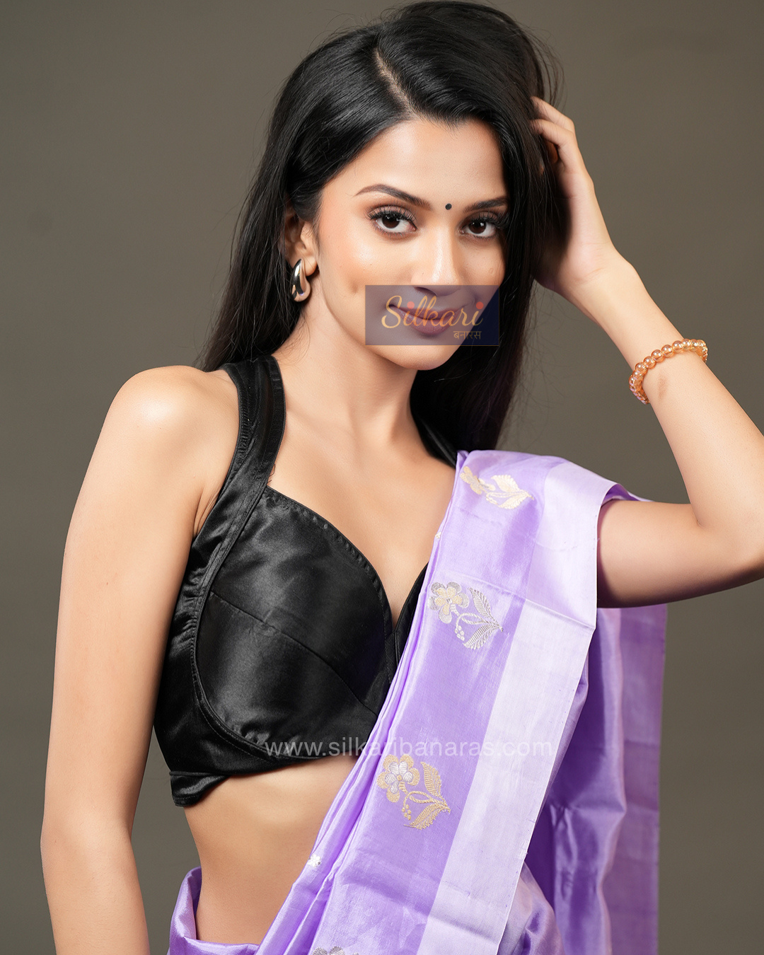 Banarasi Poona Silk Saree in Lavender
