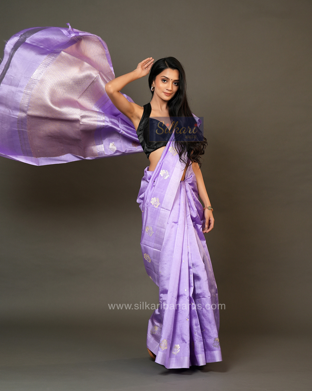 Banarasi Poona Silk Saree in Lavender