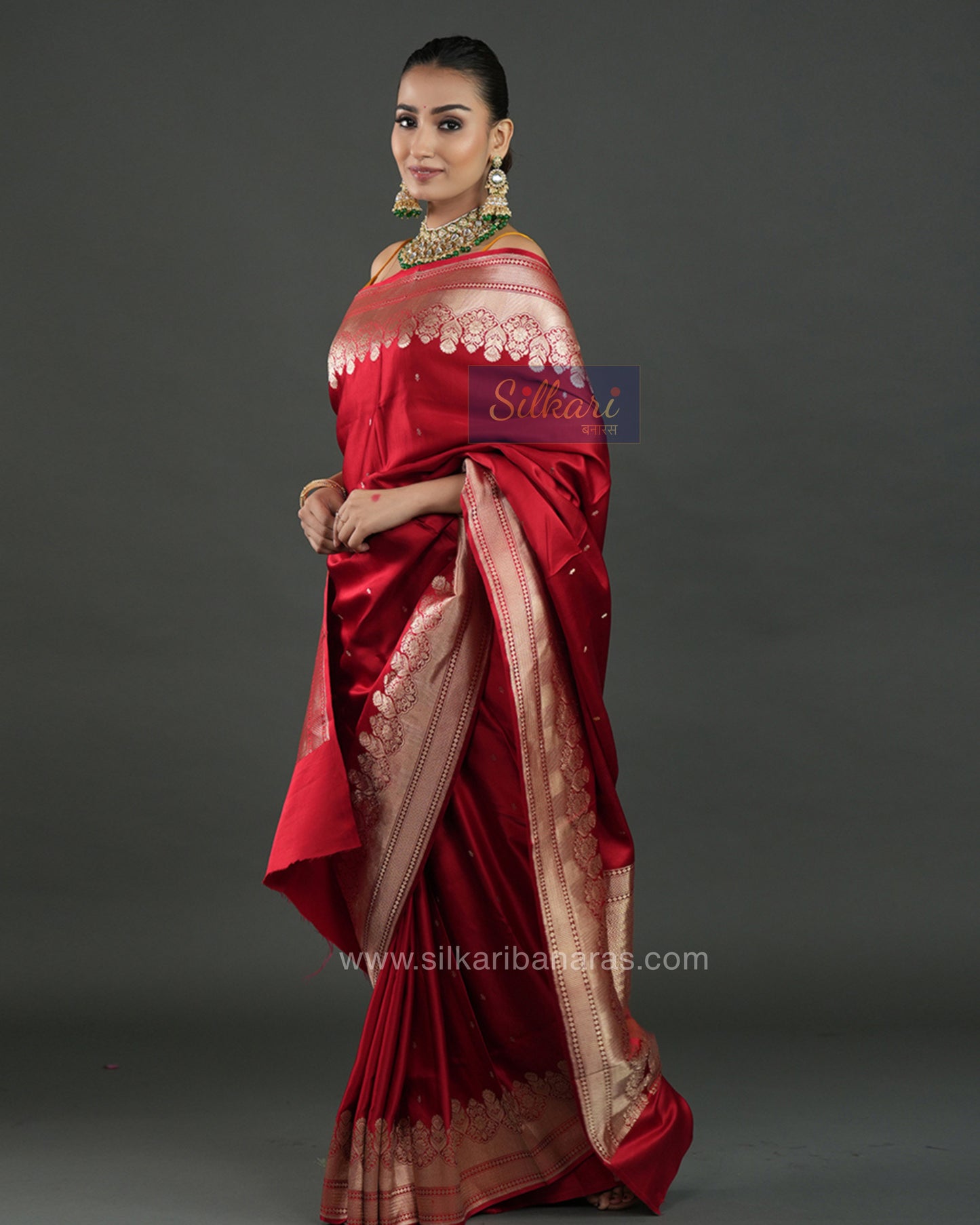 Handwoven Banarasi Mashru Silk Silk Saree