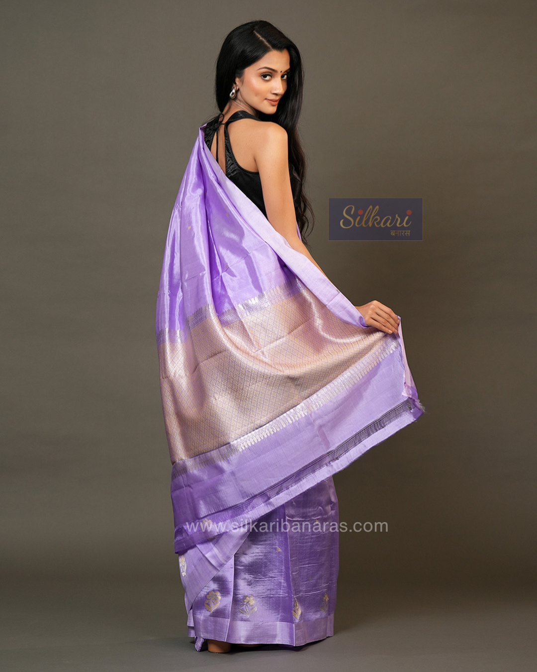 Banarasi Poona Silk Saree in Lavender