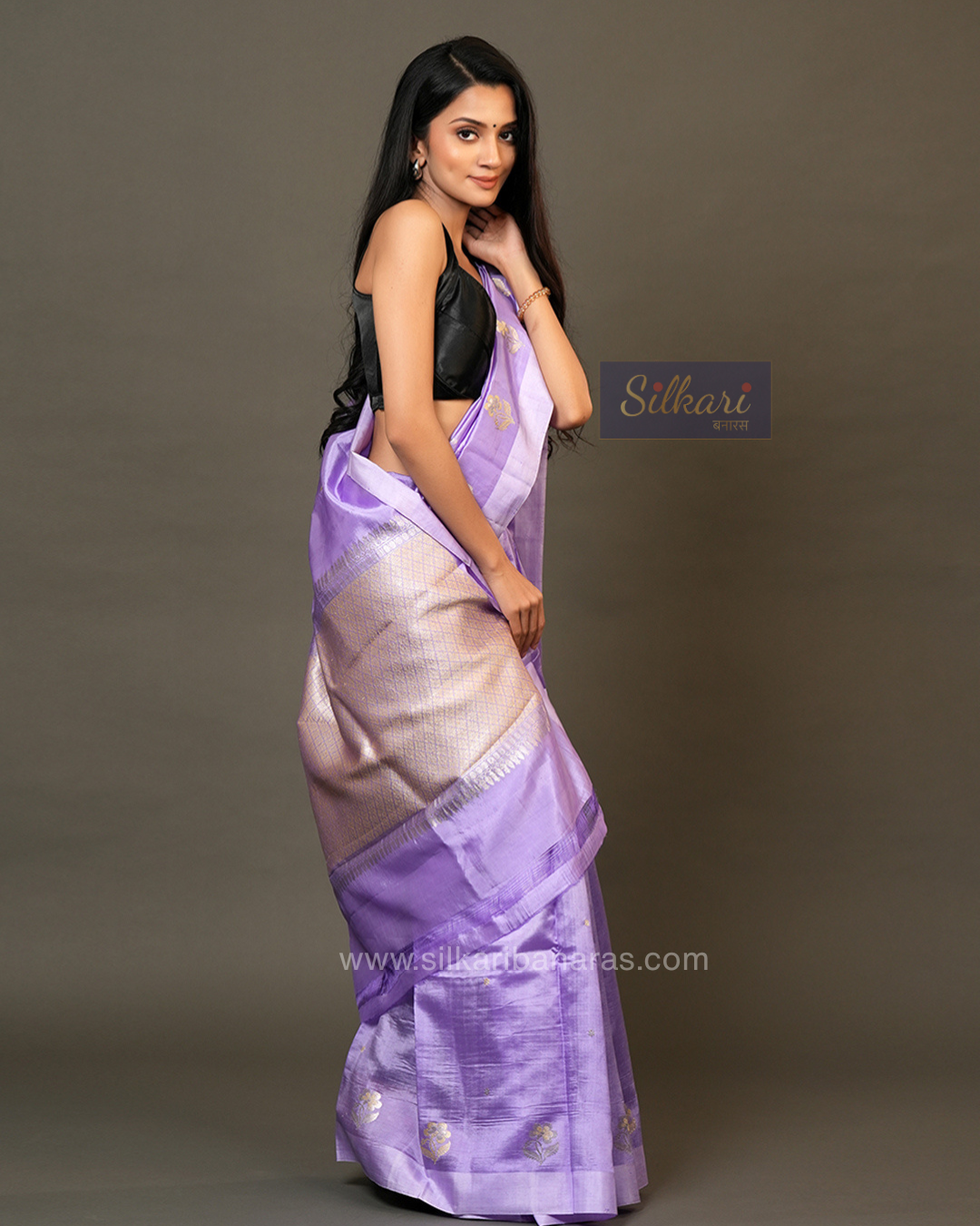 Banarasi Poona Silk Saree in Lavender