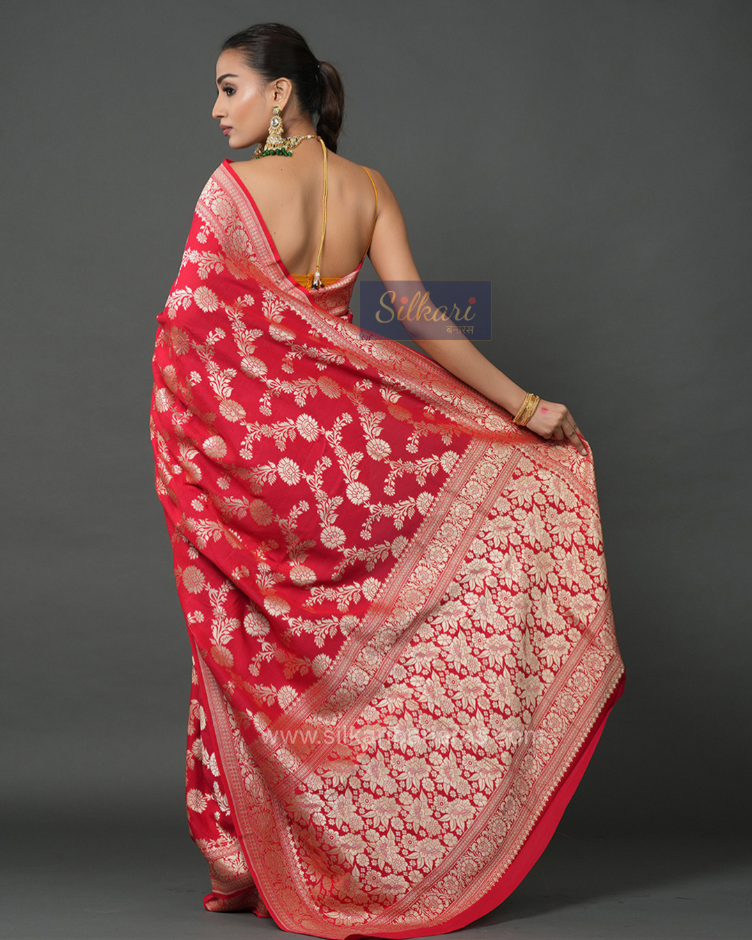 Classic Red Banarasi Moonga Silk Saree