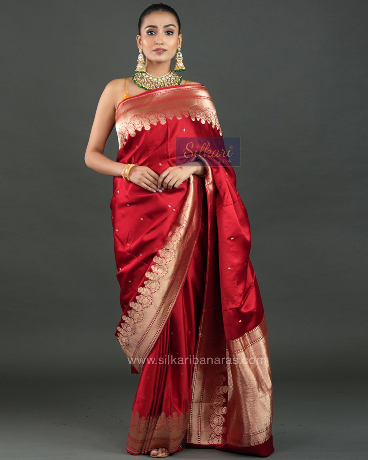 Handwoven Banarasi Mashru Silk Silk Saree
