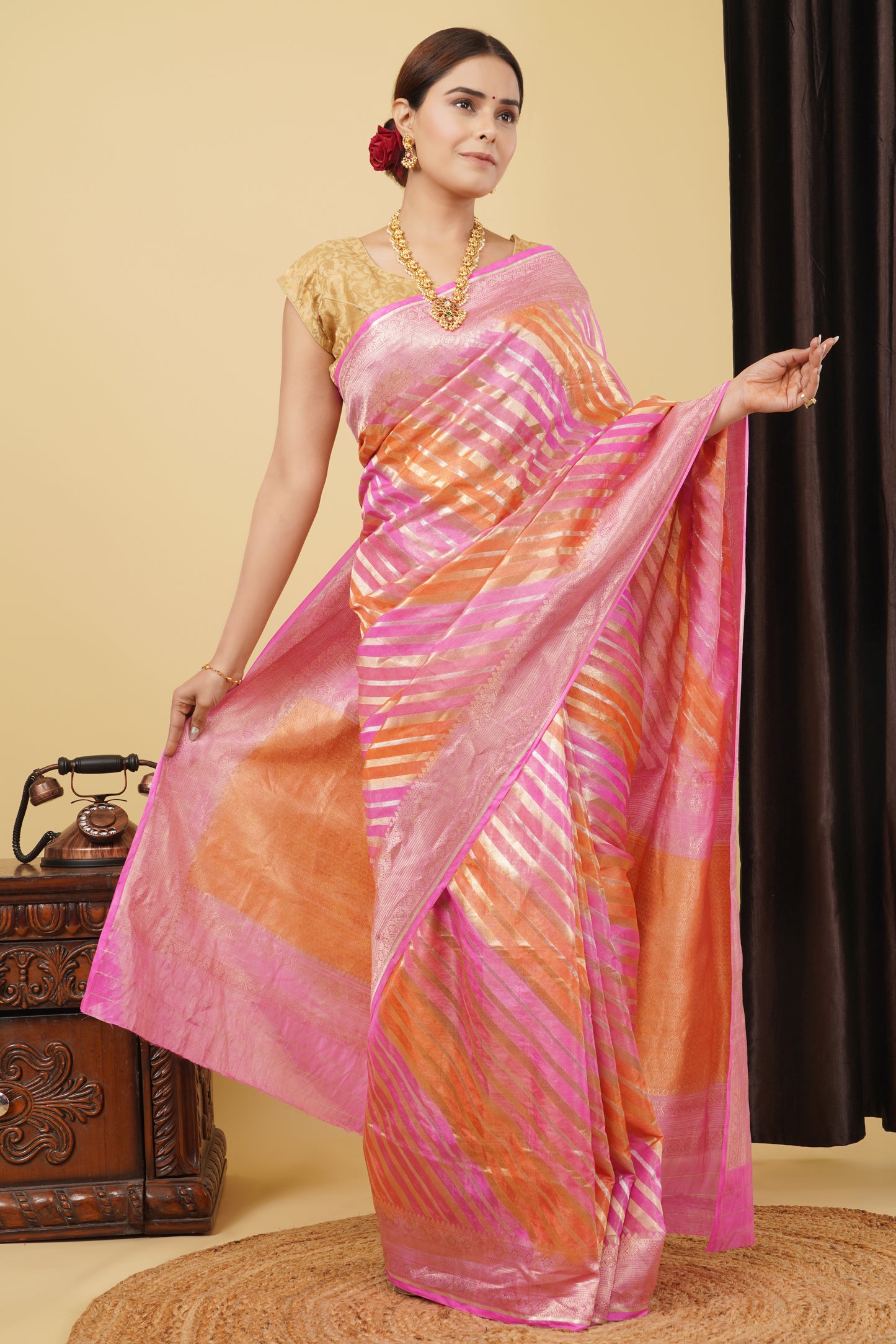 Tissue Saree - Pink