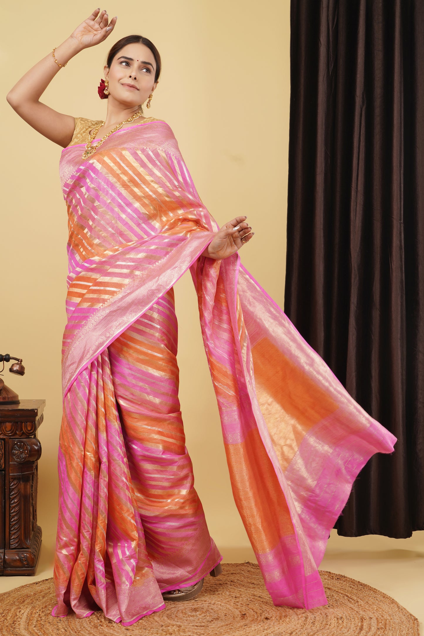 Tissue Saree - Pink