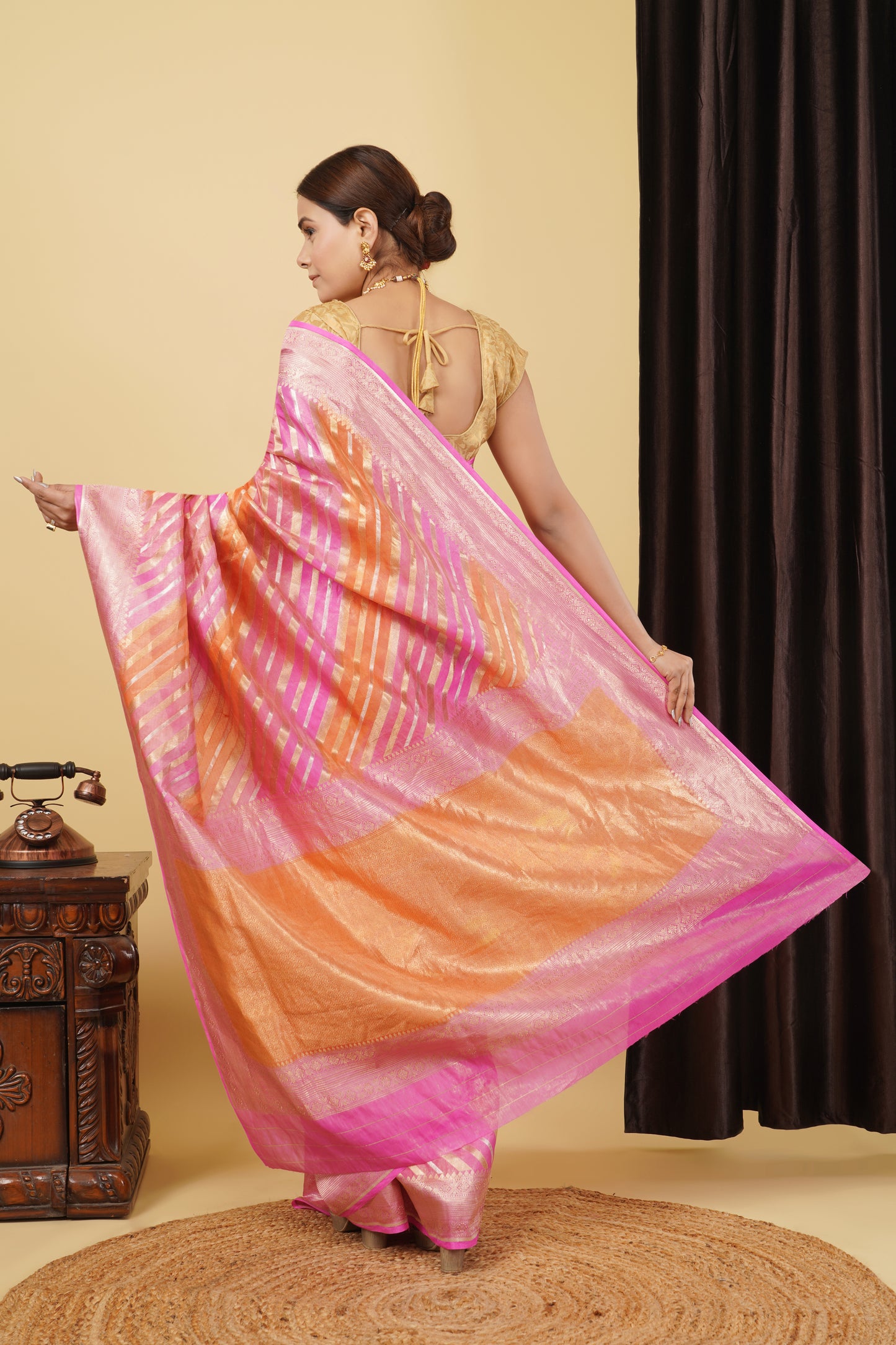 Tissue Saree - Pink