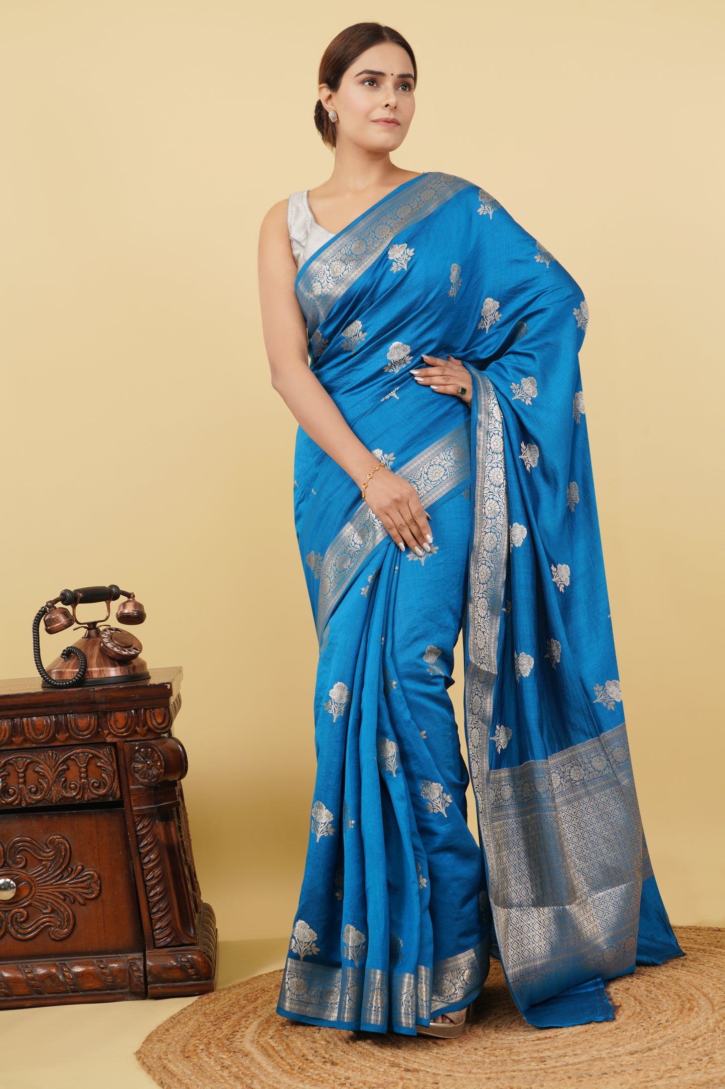 Chiniya Silk Saree – Blue