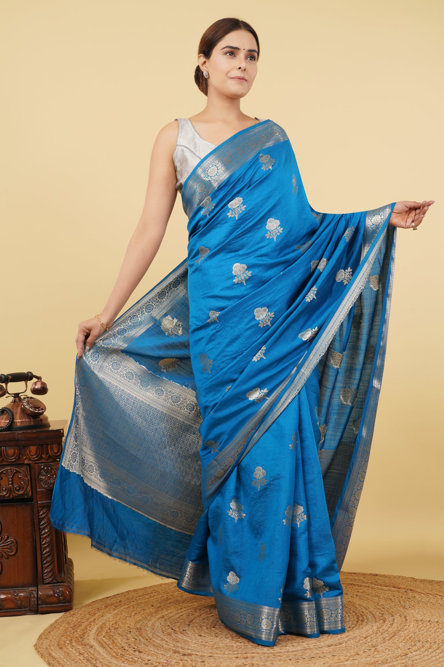 Chiniya Silk Saree – Blue