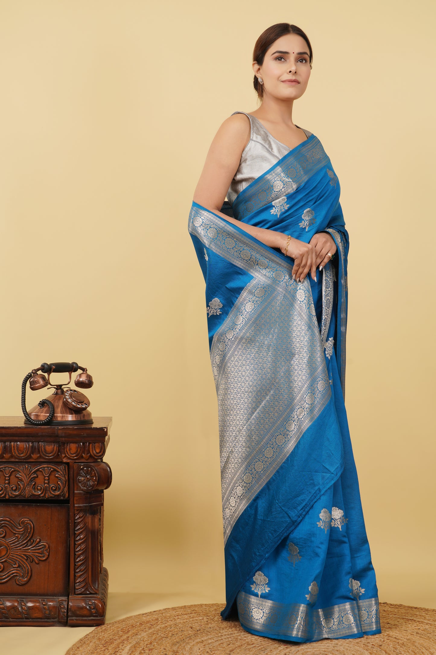 Chiniya Silk Saree – Blue