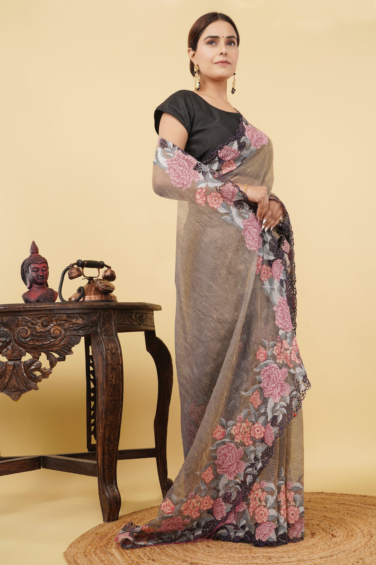 Tissue Saree (Crushed)