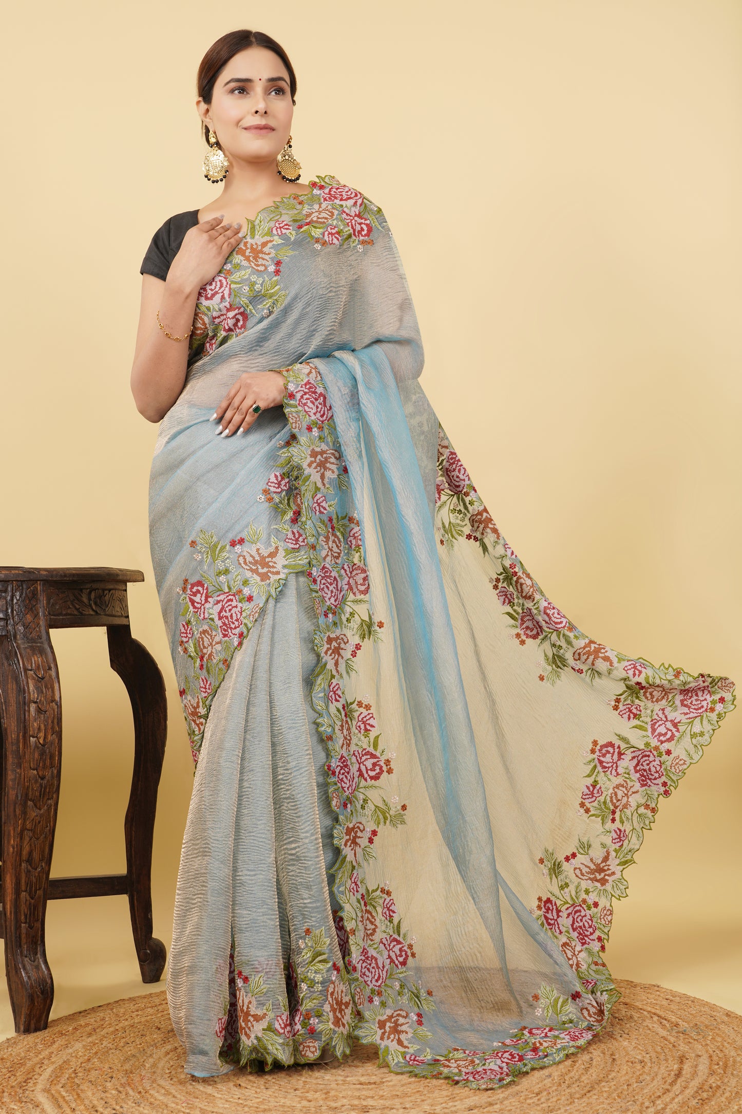 Tissue Saree (Crushed)
