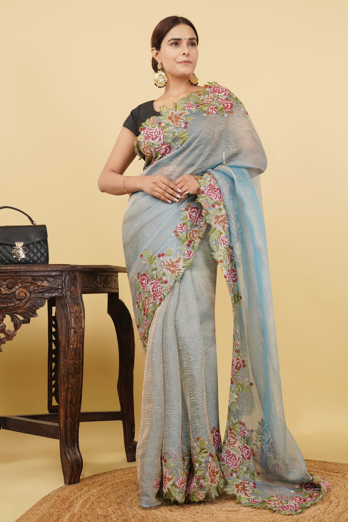 Tissue Saree (Crushed)
