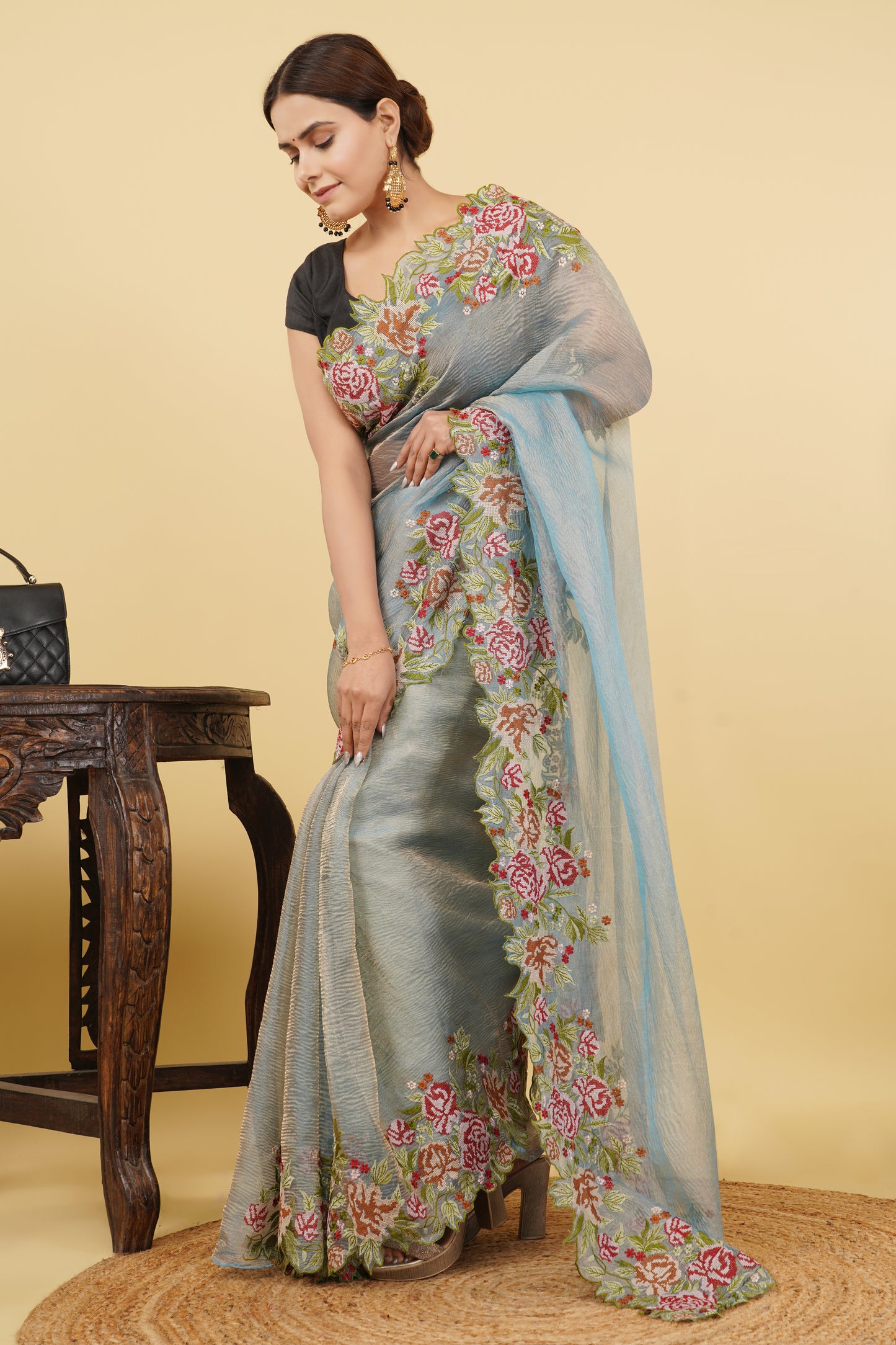 Tissue Saree (Crushed)