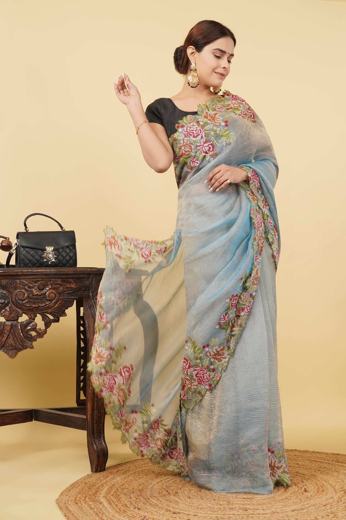Tissue Saree (Crushed)