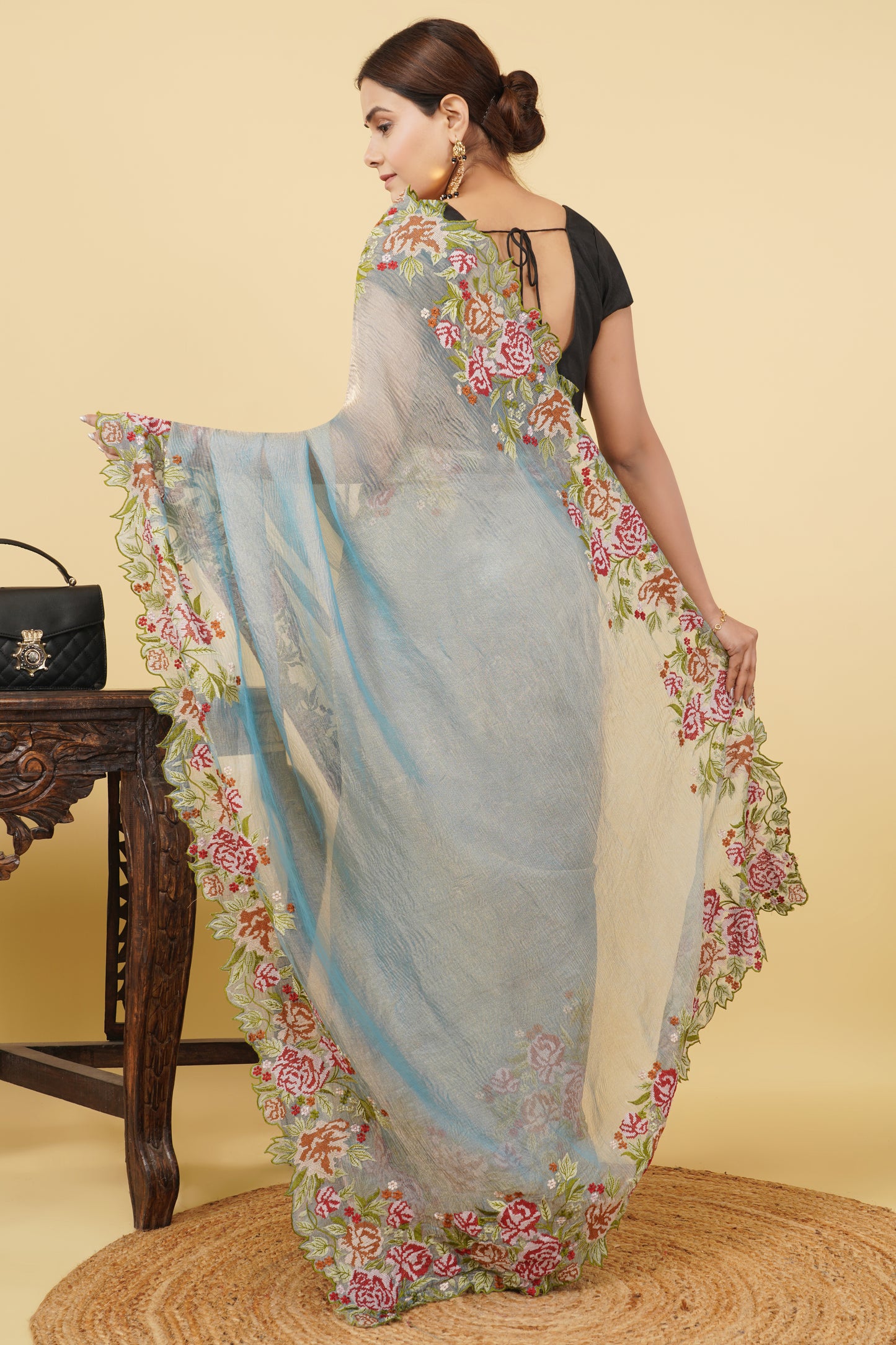 Tissue Saree (Crushed)