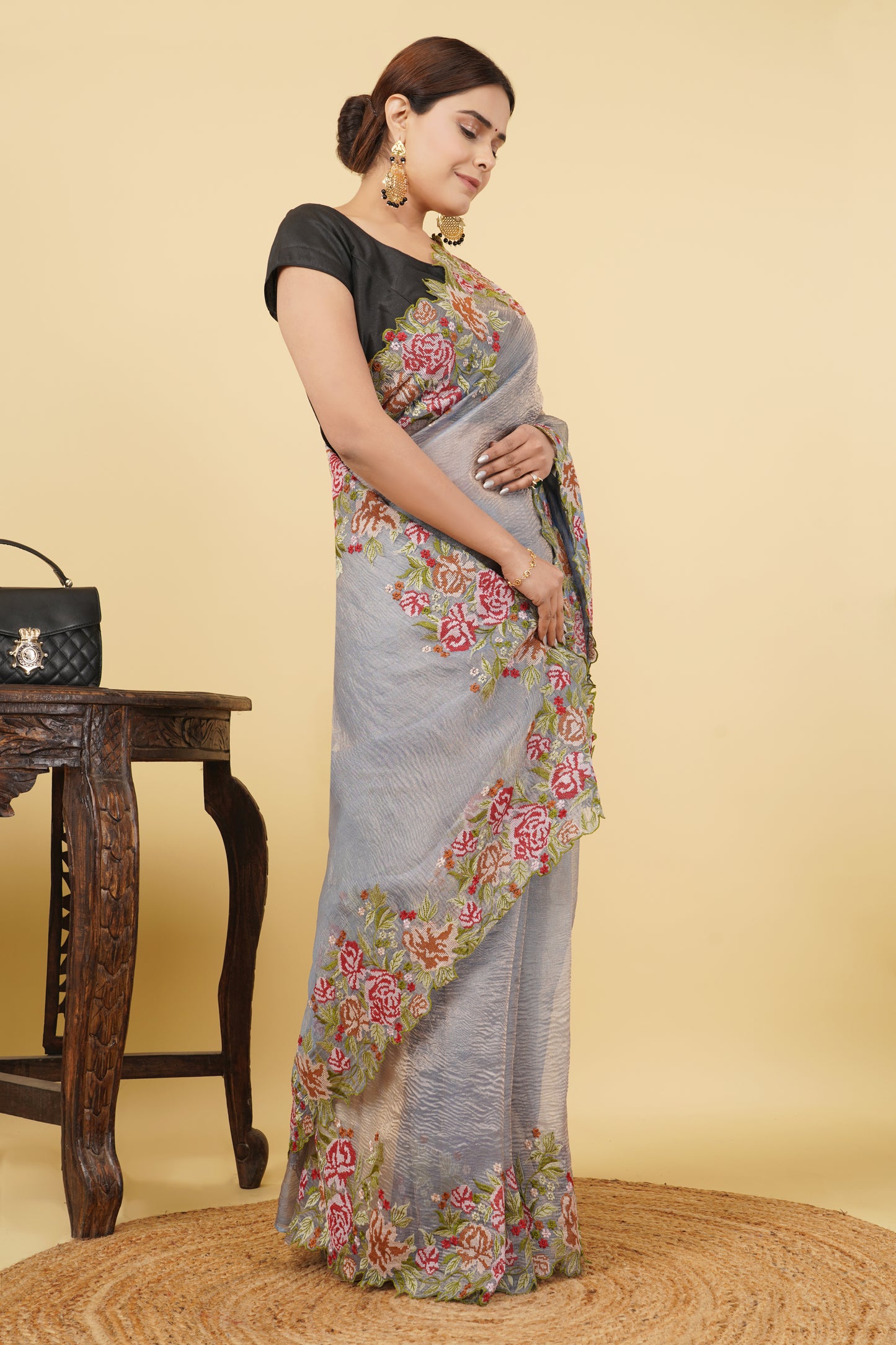Tissue Saree (Crushed)