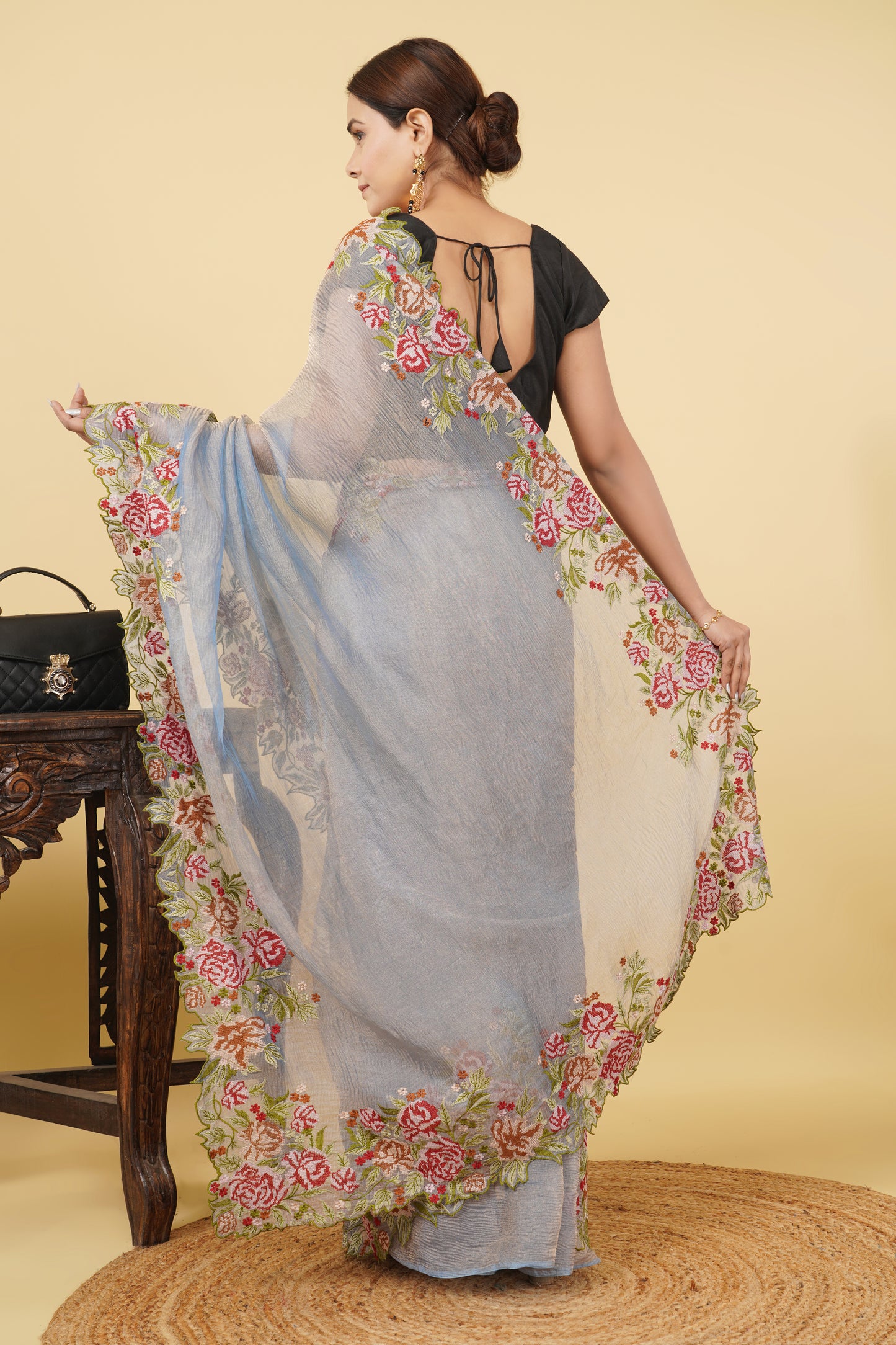 Tissue Saree (Crushed)
