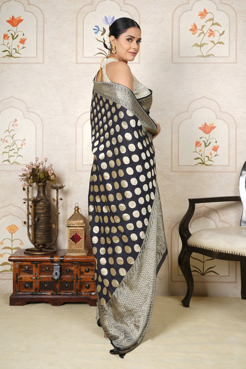 Monga Silk – The Black Saree