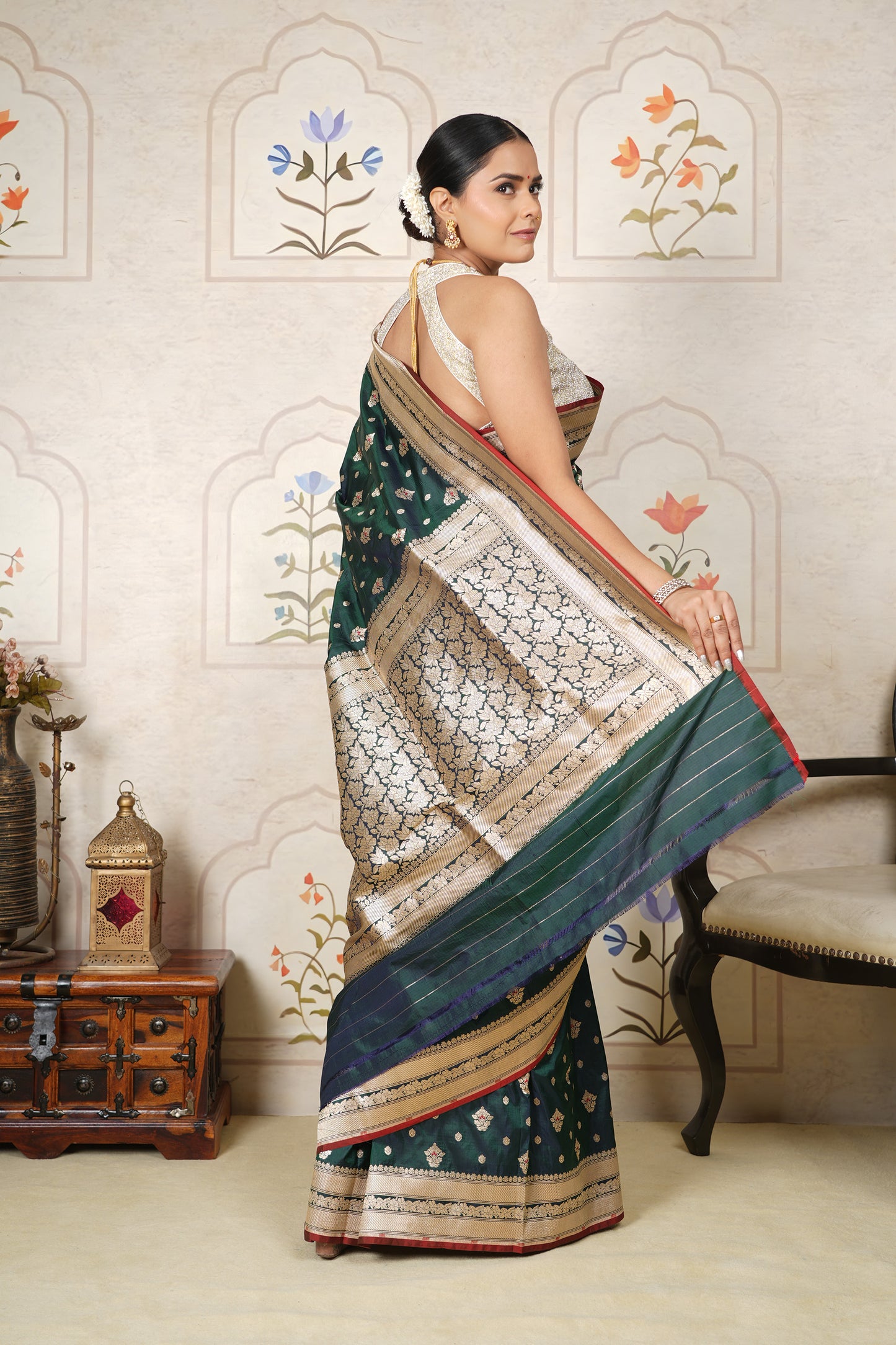 Katan Silk Saree – Emerald Green