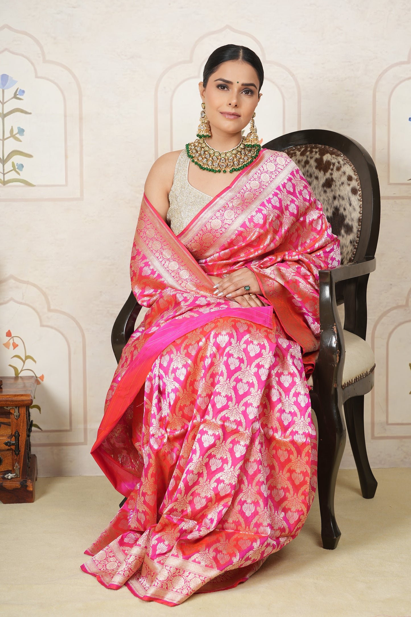 Katan Silk Saree – Bridal Pink