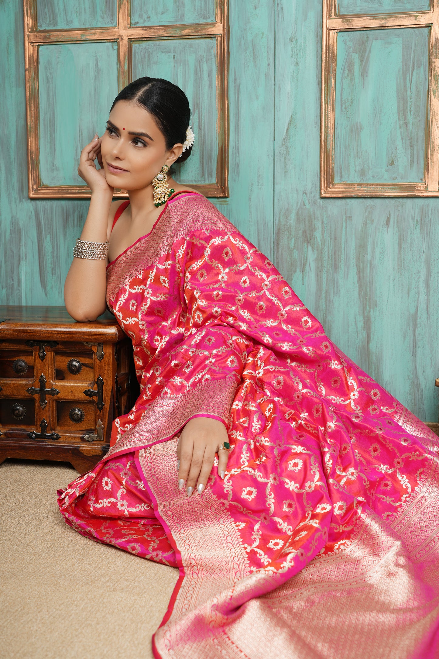 Katan Silk Saree – Blush Pink