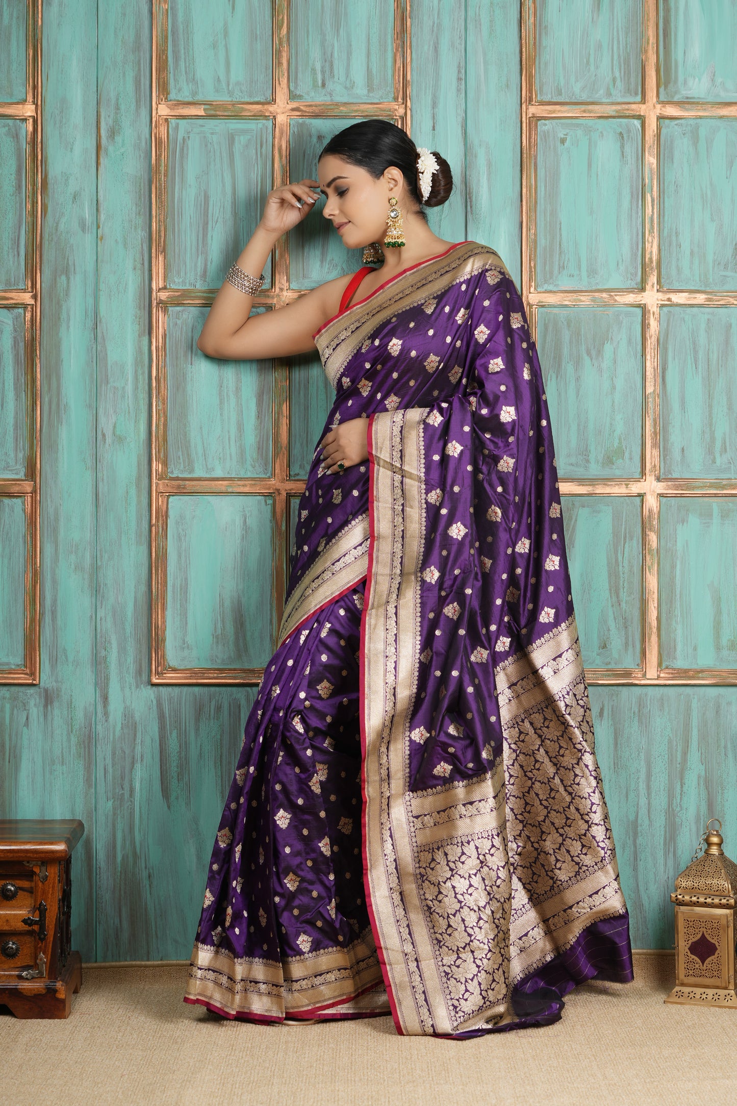 Katan Silk Saree – Royal Purple