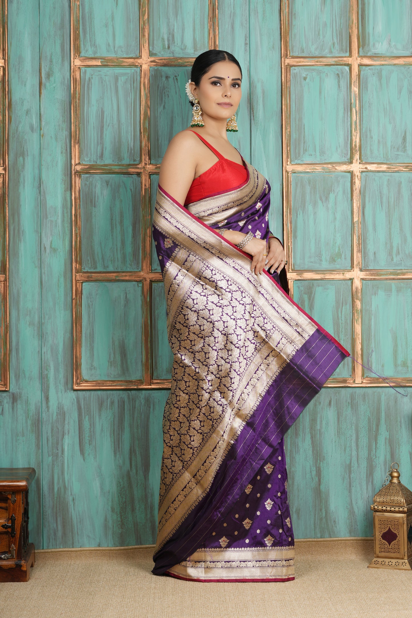 Katan Silk Saree – Royal Purple