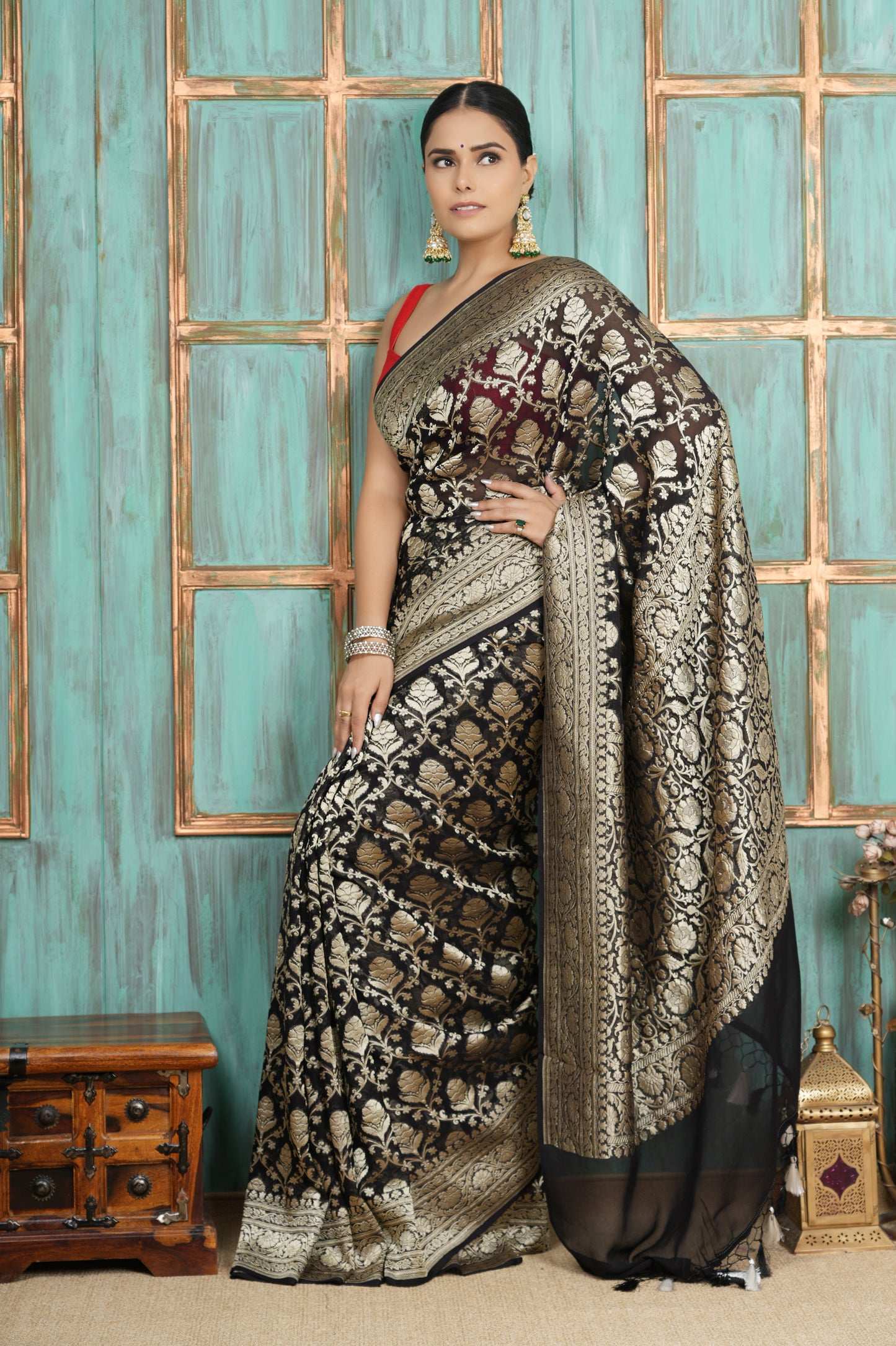 Khaddi Georgette Saree – Classic Black