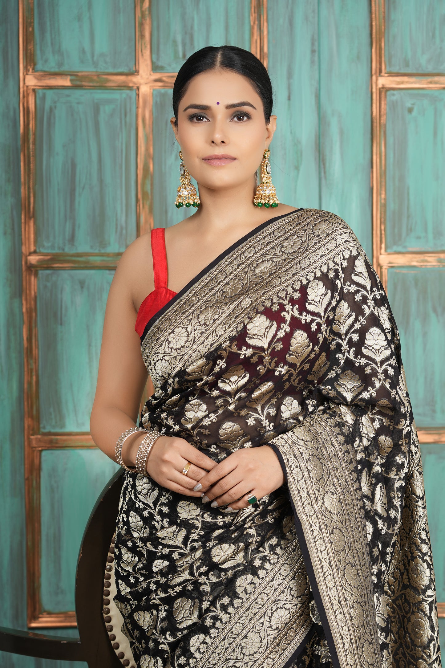 Khaddi Georgette Saree – Classic Black