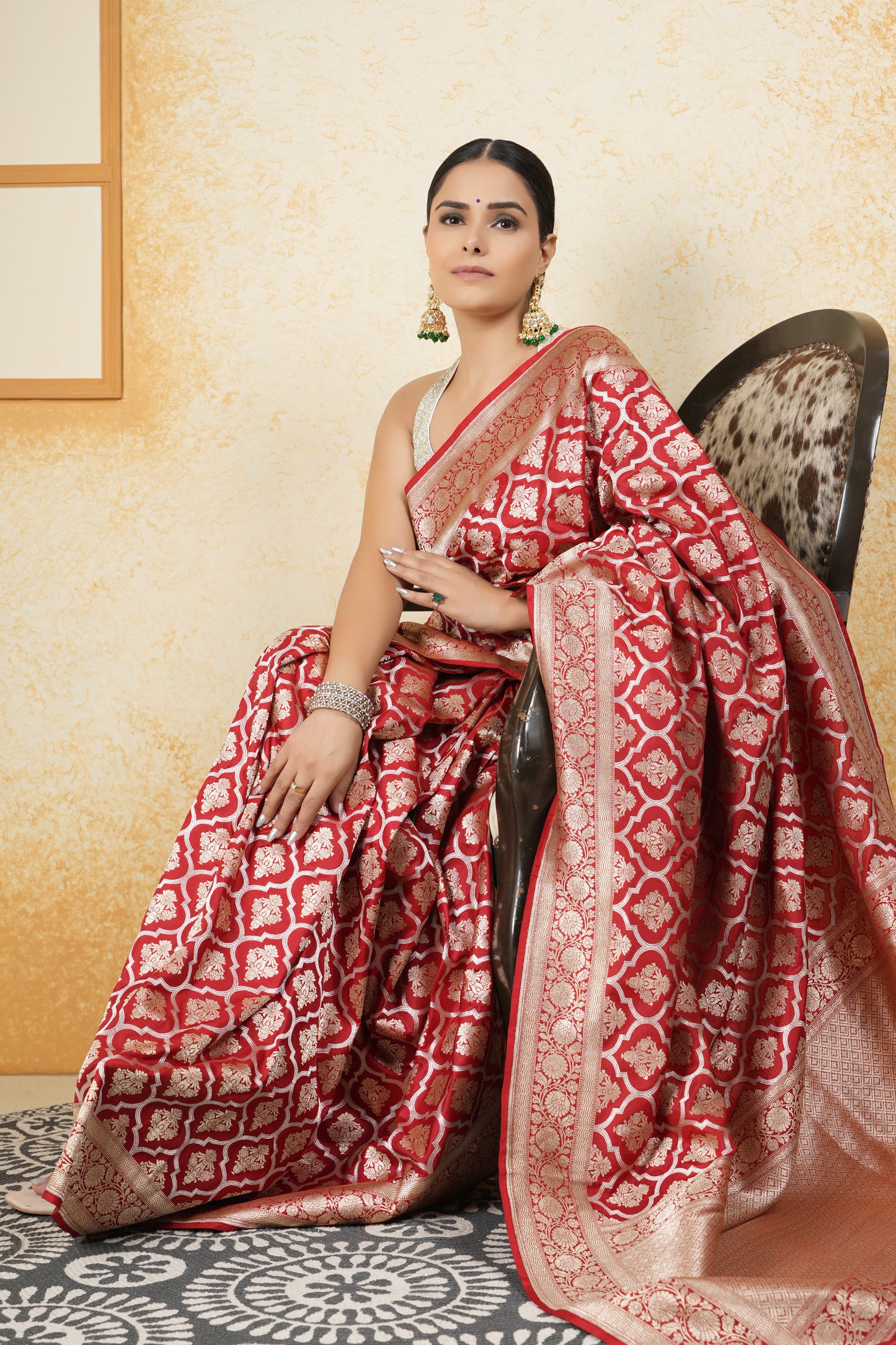 Katan Silk Saree – Royal Red