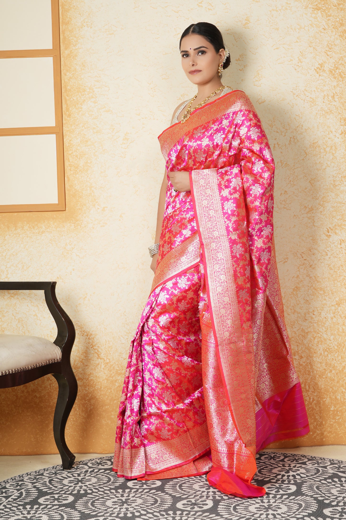 Katan Silk Saree – Bridal Pink