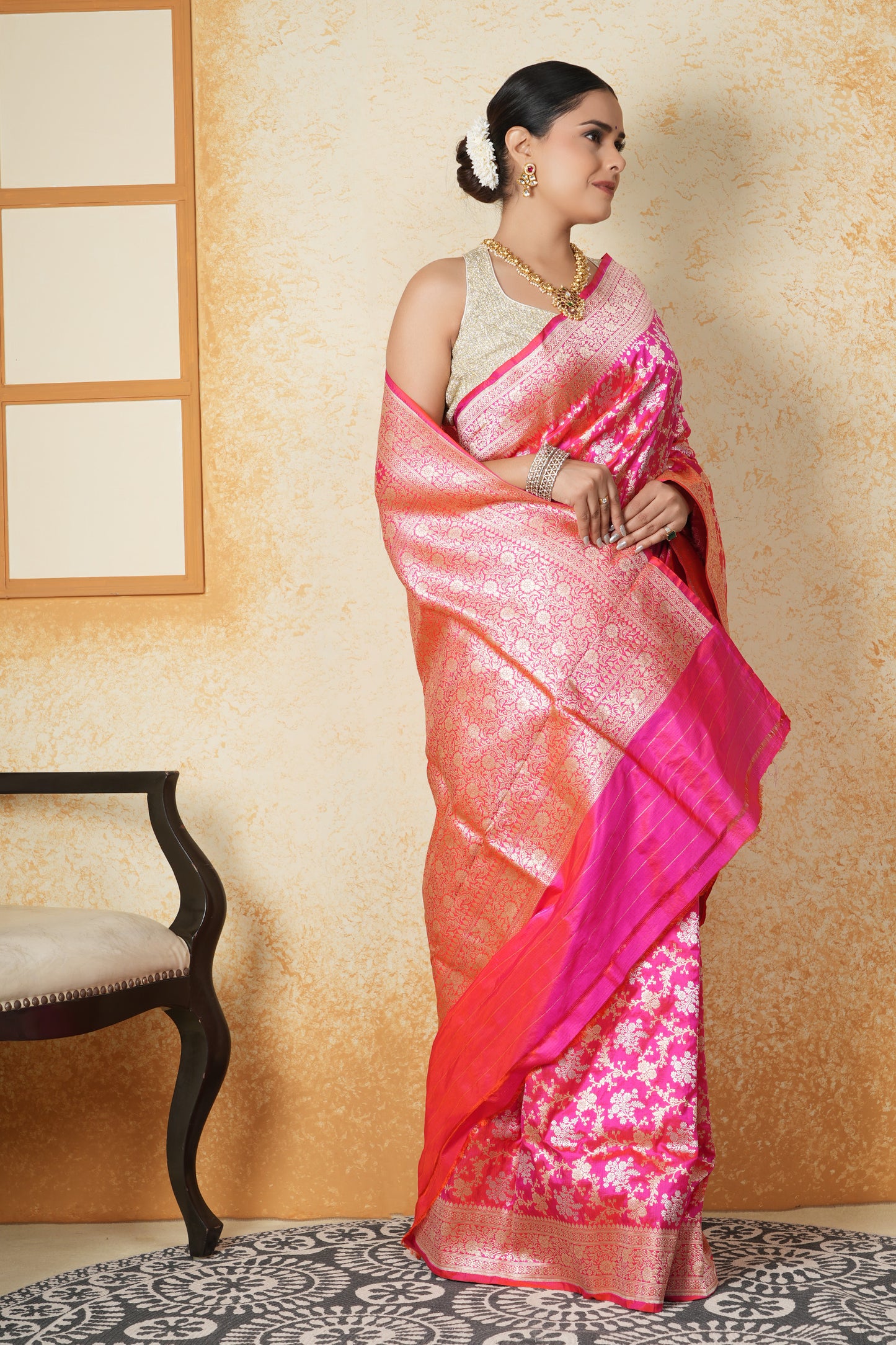 Katan Silk Saree – Bridal Pink