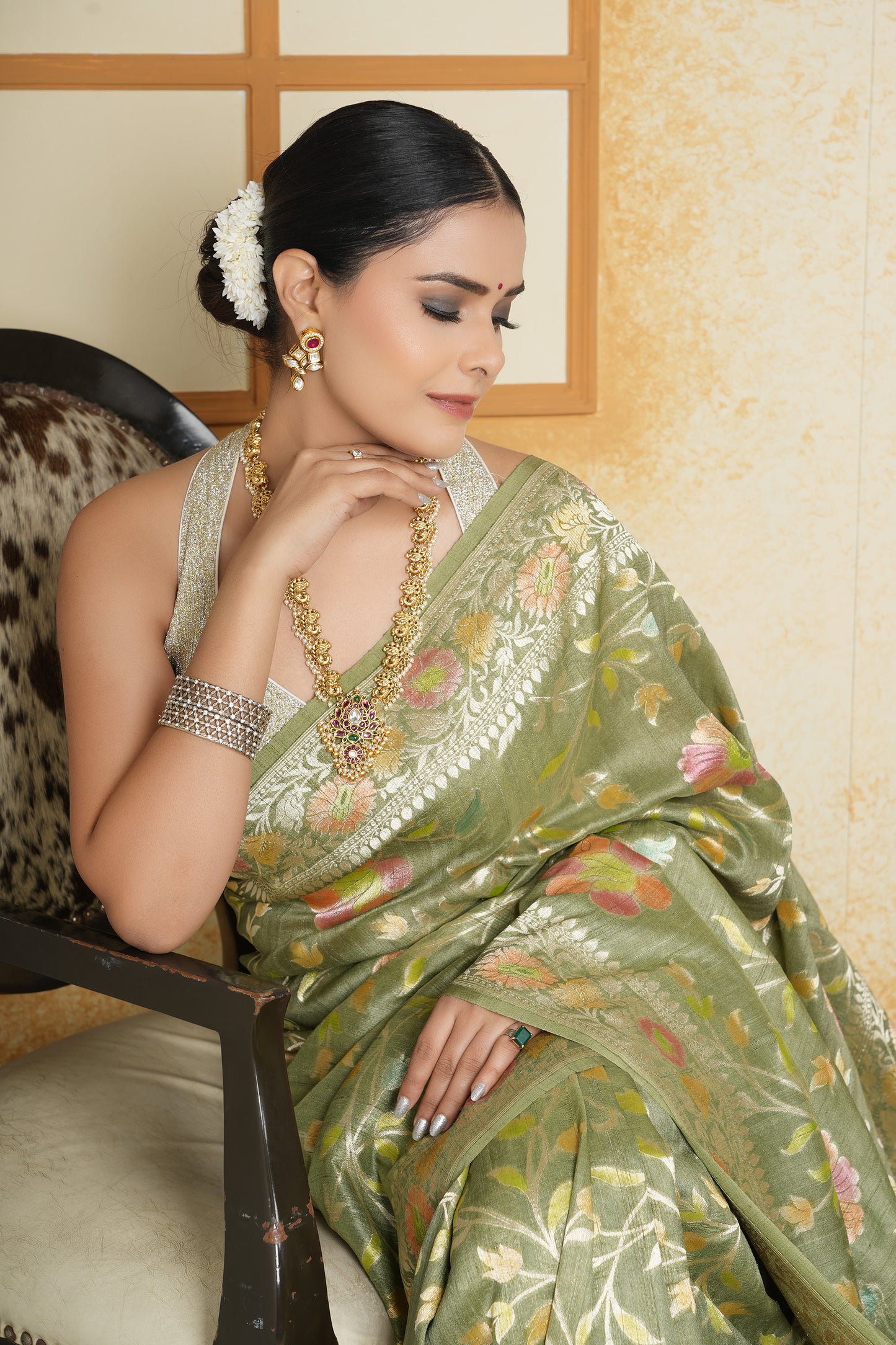 Tussar Silk Saree – Green