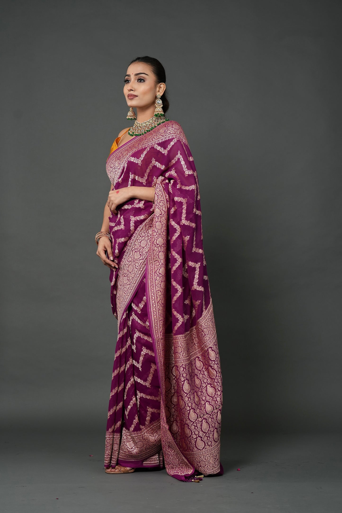 Khaddi Georgette Saree – Plum