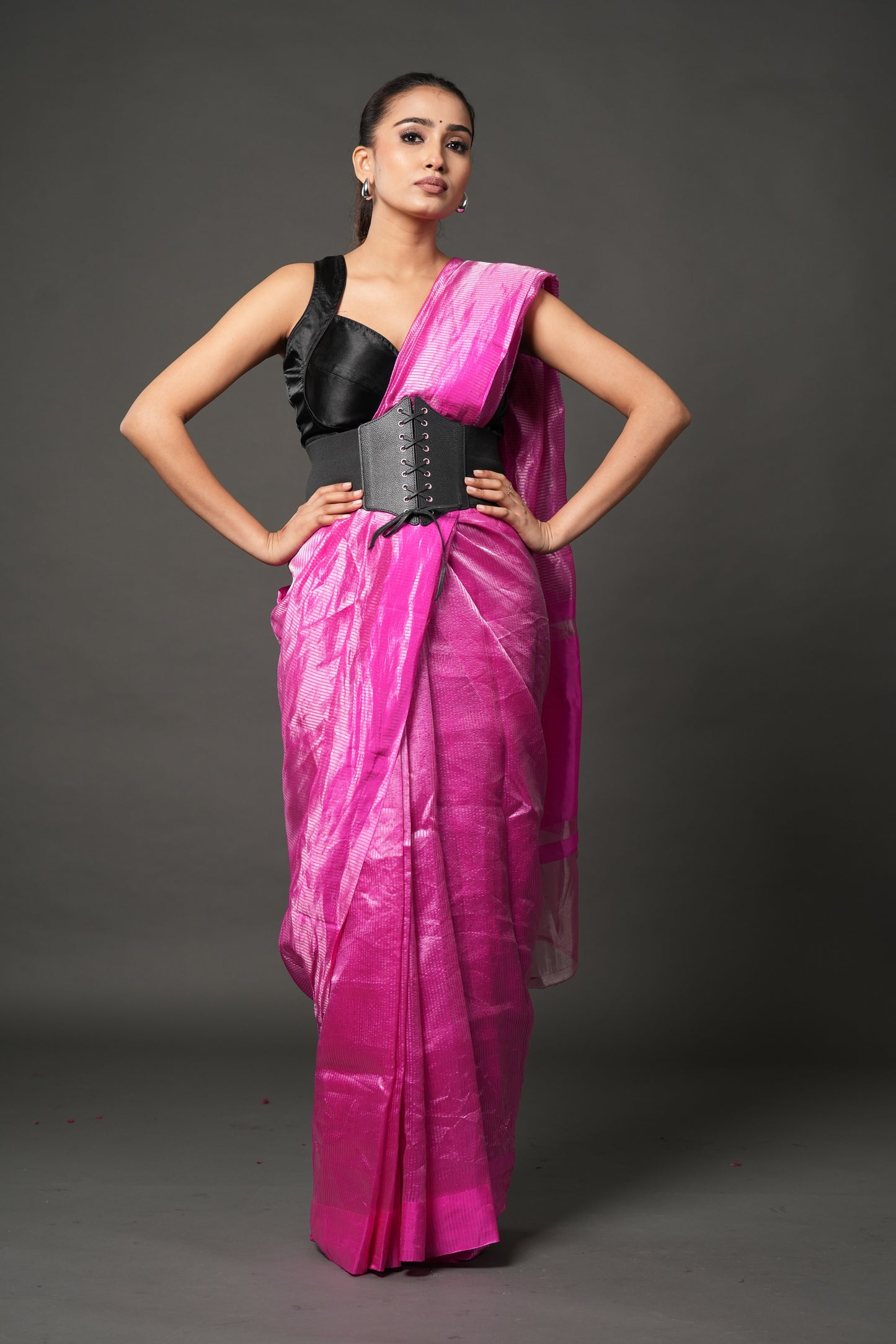 Banarasi Tissue Saree - Magenta Glow
