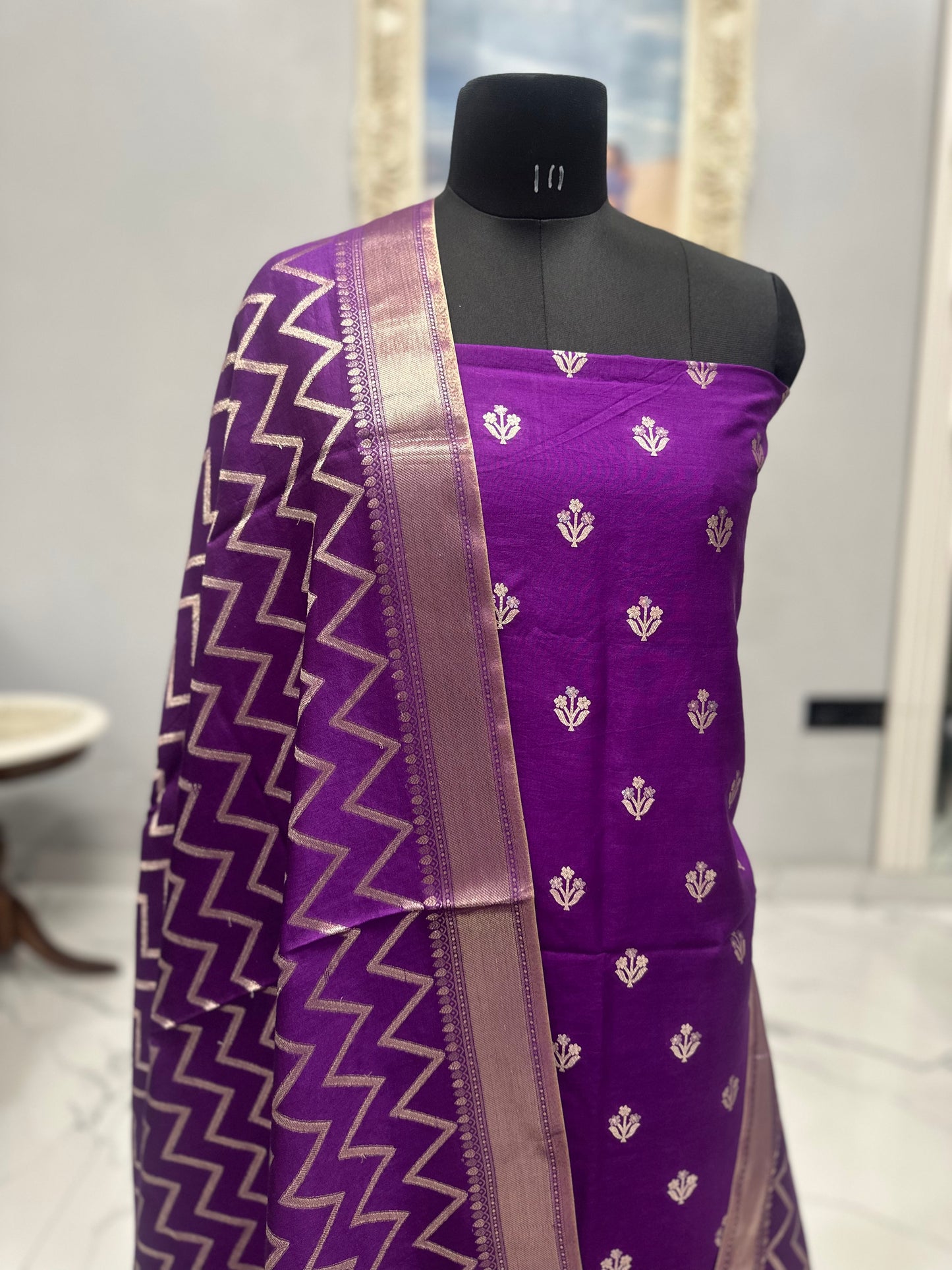 Banarasi Silk Suit in Plum