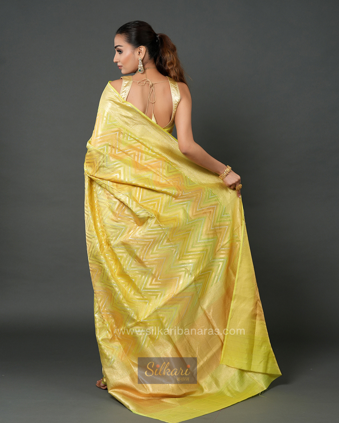 Radiant Yellow Banarasi Katan Tissue Silk Saree