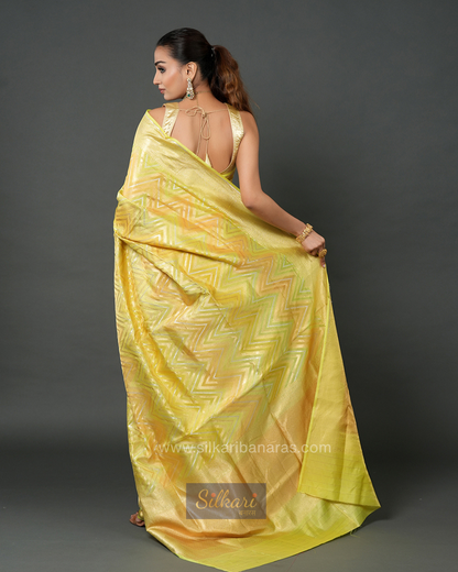 Radiant Yellow Banarasi Katan Tissue Silk Saree