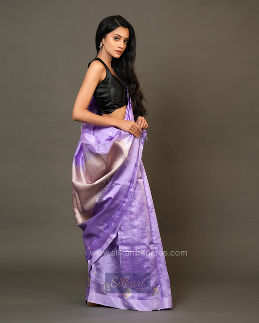 Banarasi Poona Silk Saree in Lavender