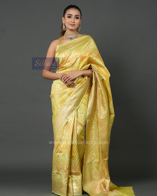 Radiant Yellow Banarasi Katan Tissue Silk Saree