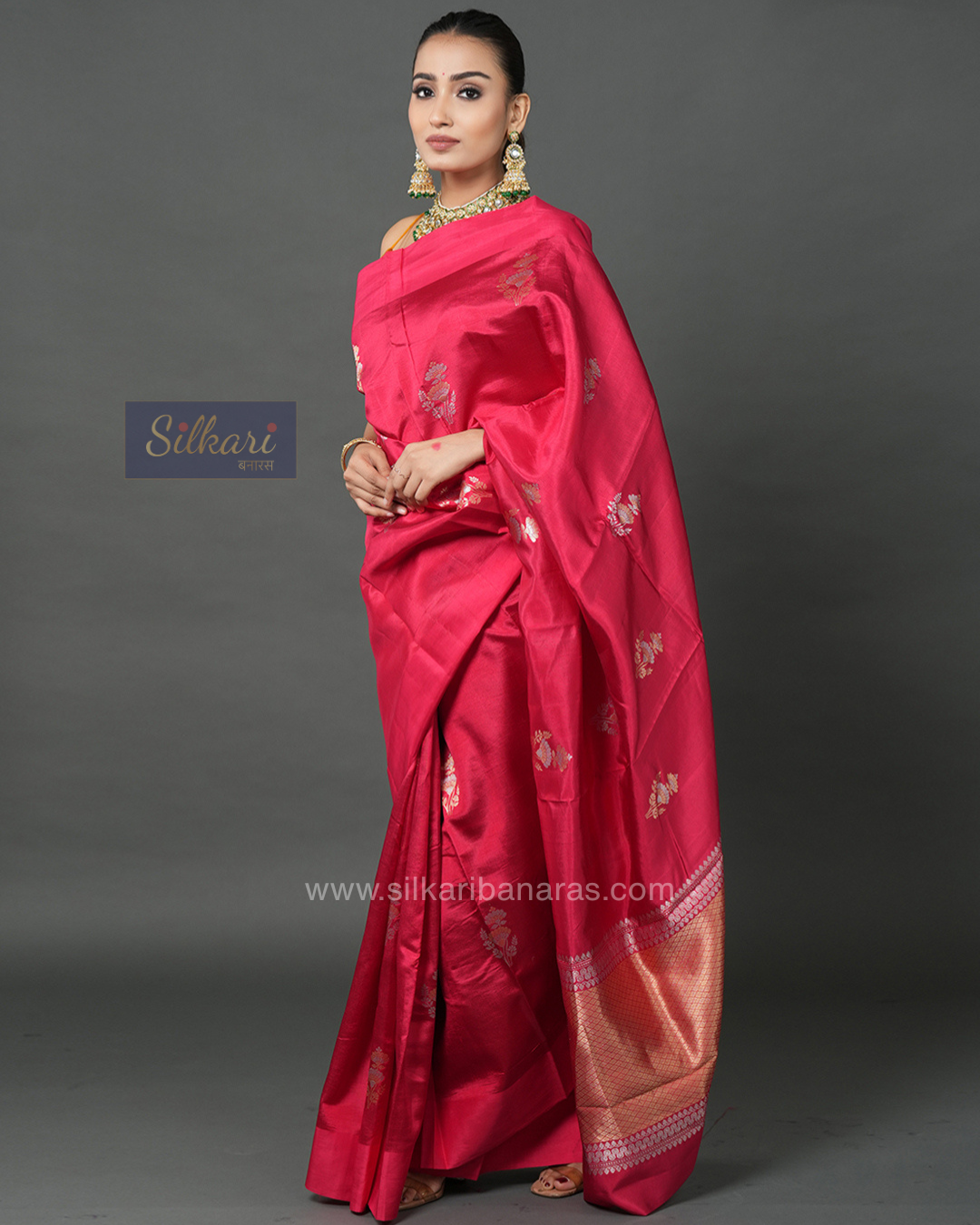 Red Banarasi Poona Silk Saree
