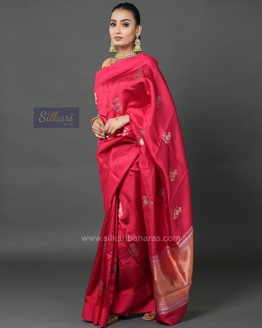 Red Banarasi Poona Silk Saree