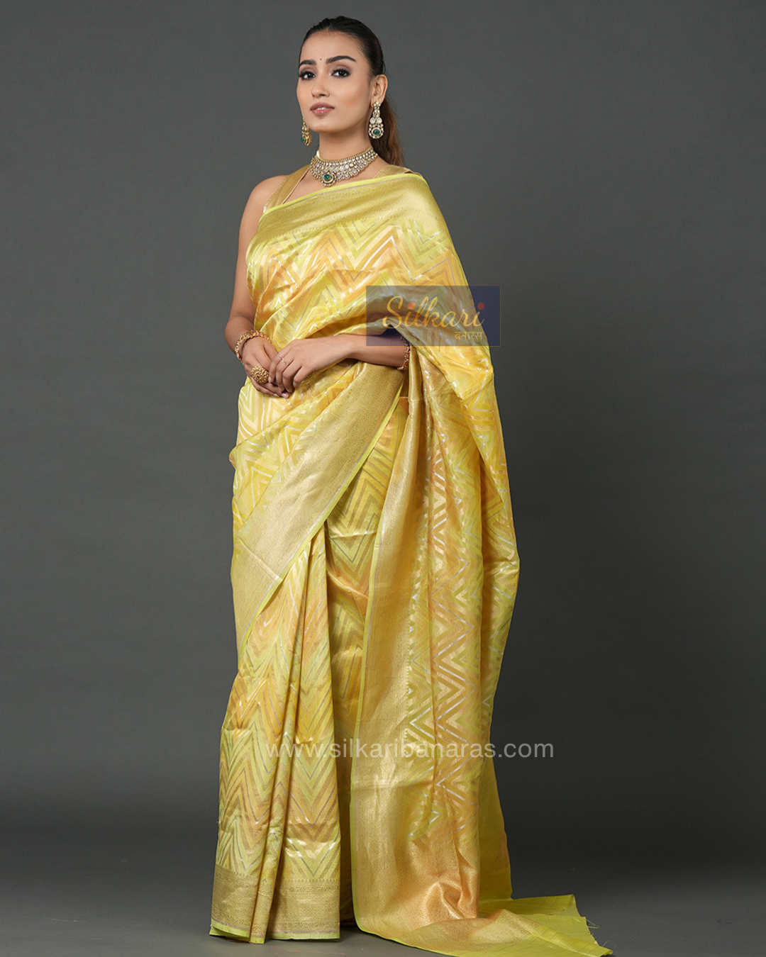 Radiant Yellow Banarasi Katan Tissue Silk Saree