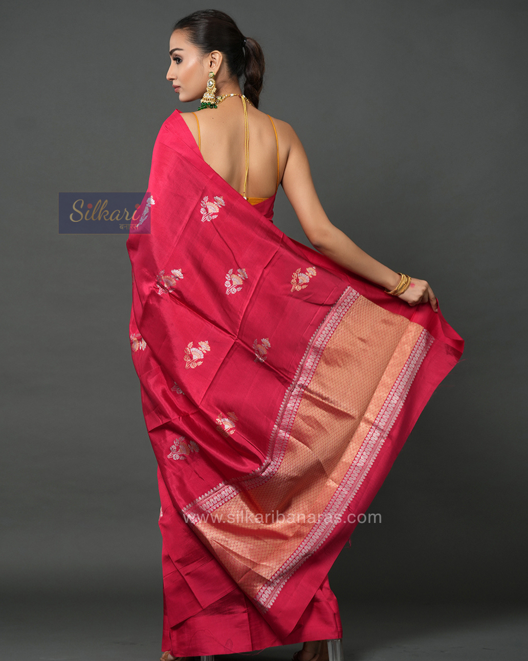 Red Banarasi Poona Silk Saree