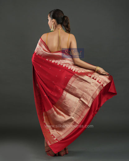 Handwoven Banarasi Mashru Silk Silk Saree