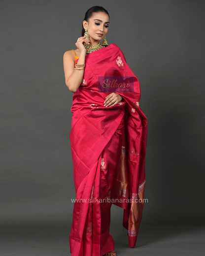 Red Banarasi Poona Silk Saree