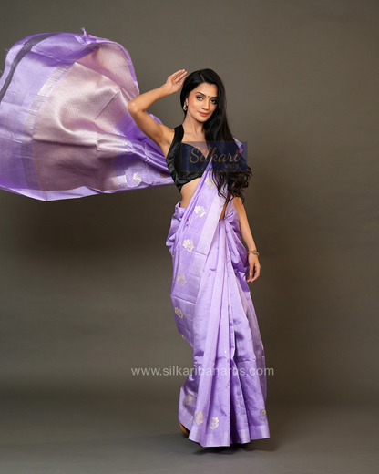 Banarasi Poona Silk Saree in Lavender