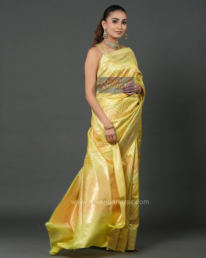 Radiant Yellow Banarasi Katan Tissue Silk Saree