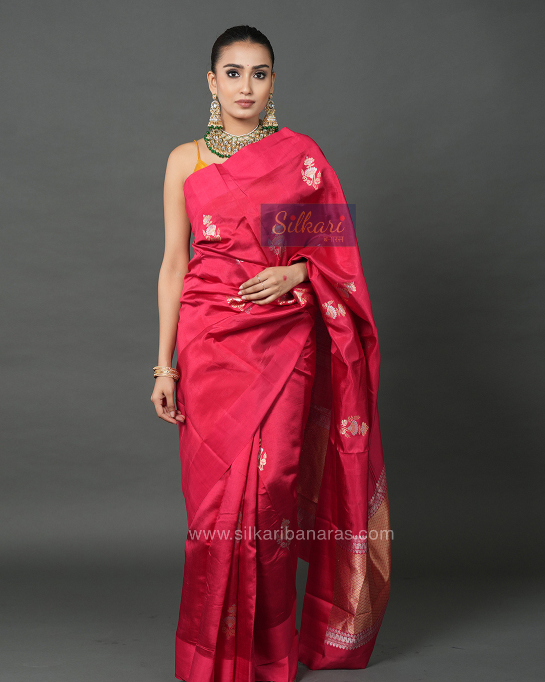 Red Banarasi Poona Silk Saree